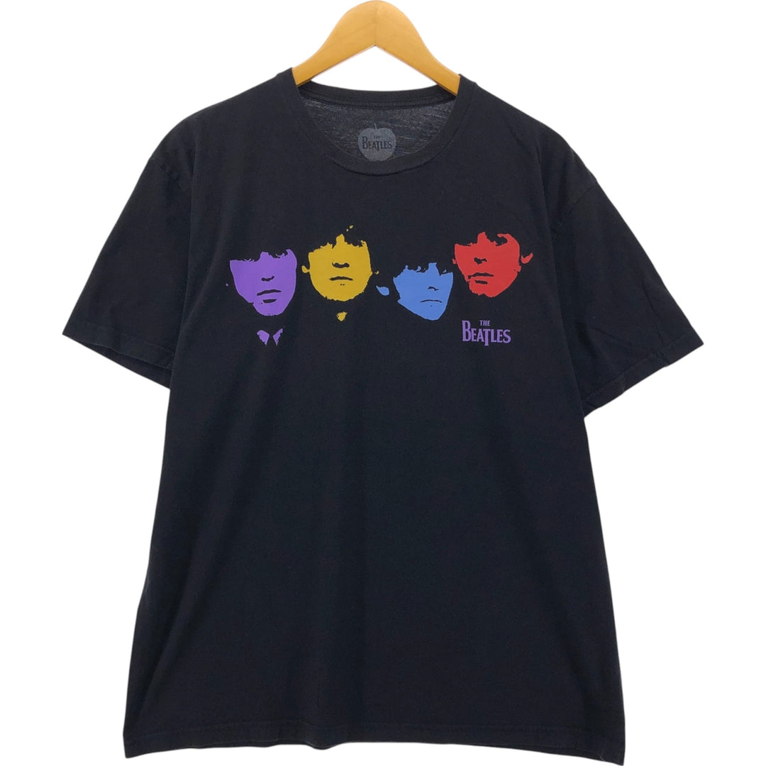 00's THE BEATLES Band T-shirt, Band T, Men's XL size cotton black type Vintage Second Hand