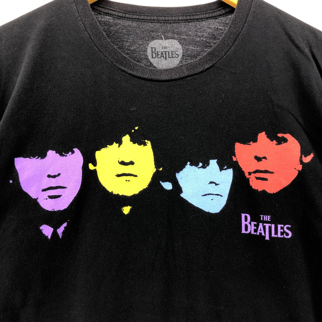 00's THE BEATLES Band T-shirt, Band T, Men's XL size cotton black type Vintage Second Hand
