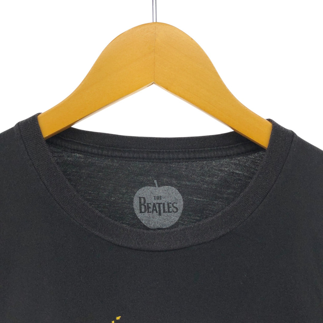00's THE BEATLES Band T-shirt, Band T, Men's XL size cotton black type Vintage Second Hand