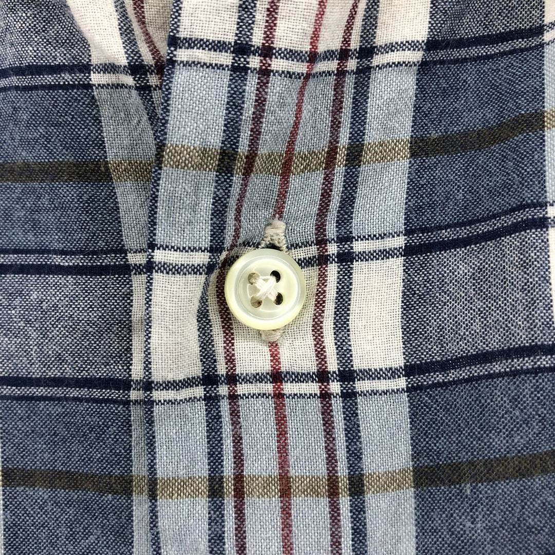 Ralph Lauren GREGGOR short sleeve button down check shirt box shirt men's XL size cotton navy blue type Vintage Second Hand