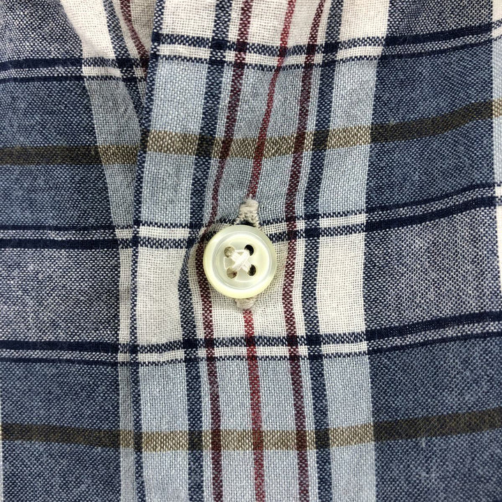 Ralph Lauren GREGGOR short sleeve button down check shirt box shirt men's XL size cotton navy blue type Vintage Second Hand