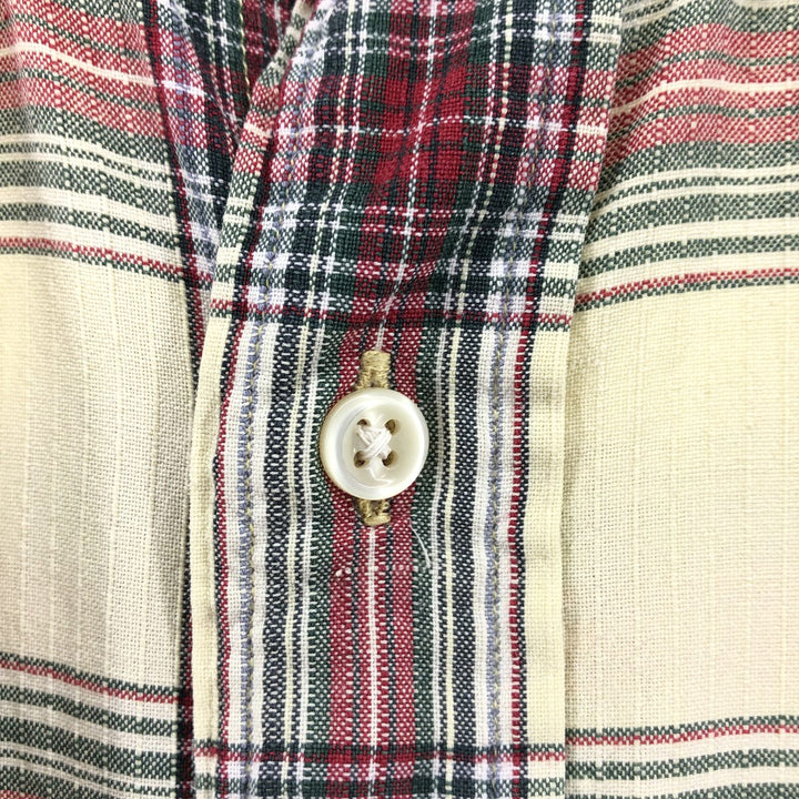 Ralph Lauren BLAKE short sleeve button down check shirt, men's size L cotton yellow type Vintage Second Hand