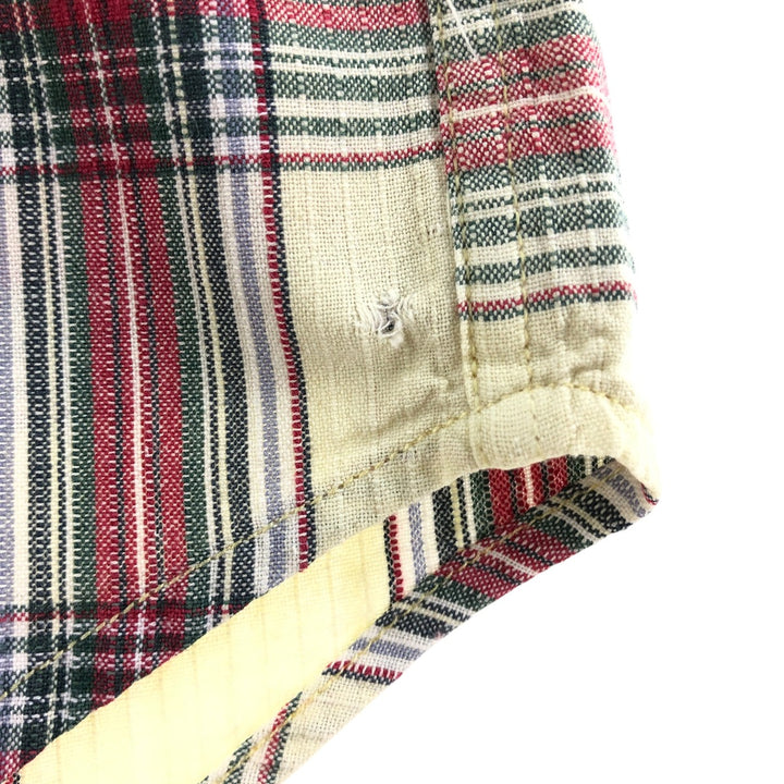 Ralph Lauren BLAKE short sleeve button down check shirt, men's size L cotton yellow type Vintage Second Hand