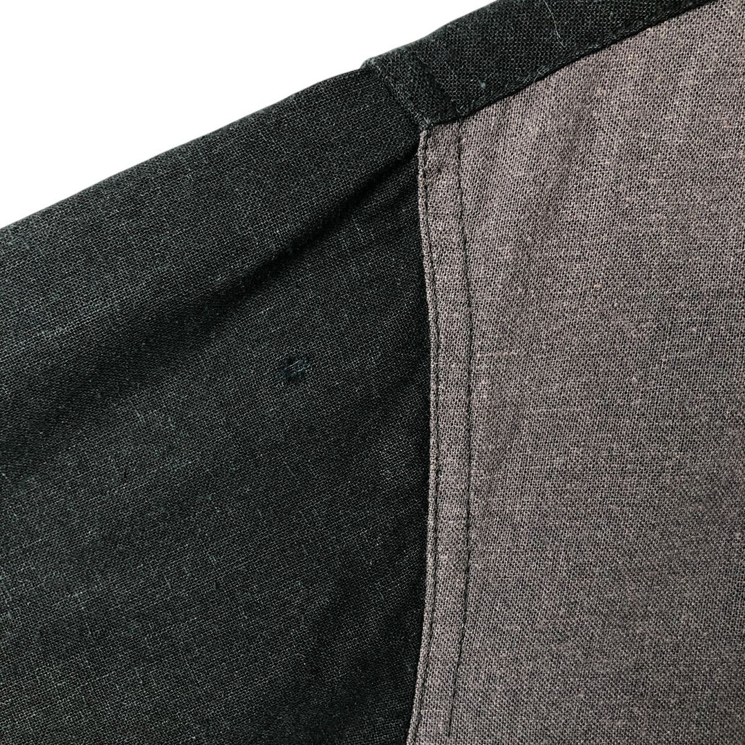 Haggar Washable Linen Short Sleeve Open Collar Rayon and Linen Box Shirt, Men's Size Medium linen black type Vintage Second Hand