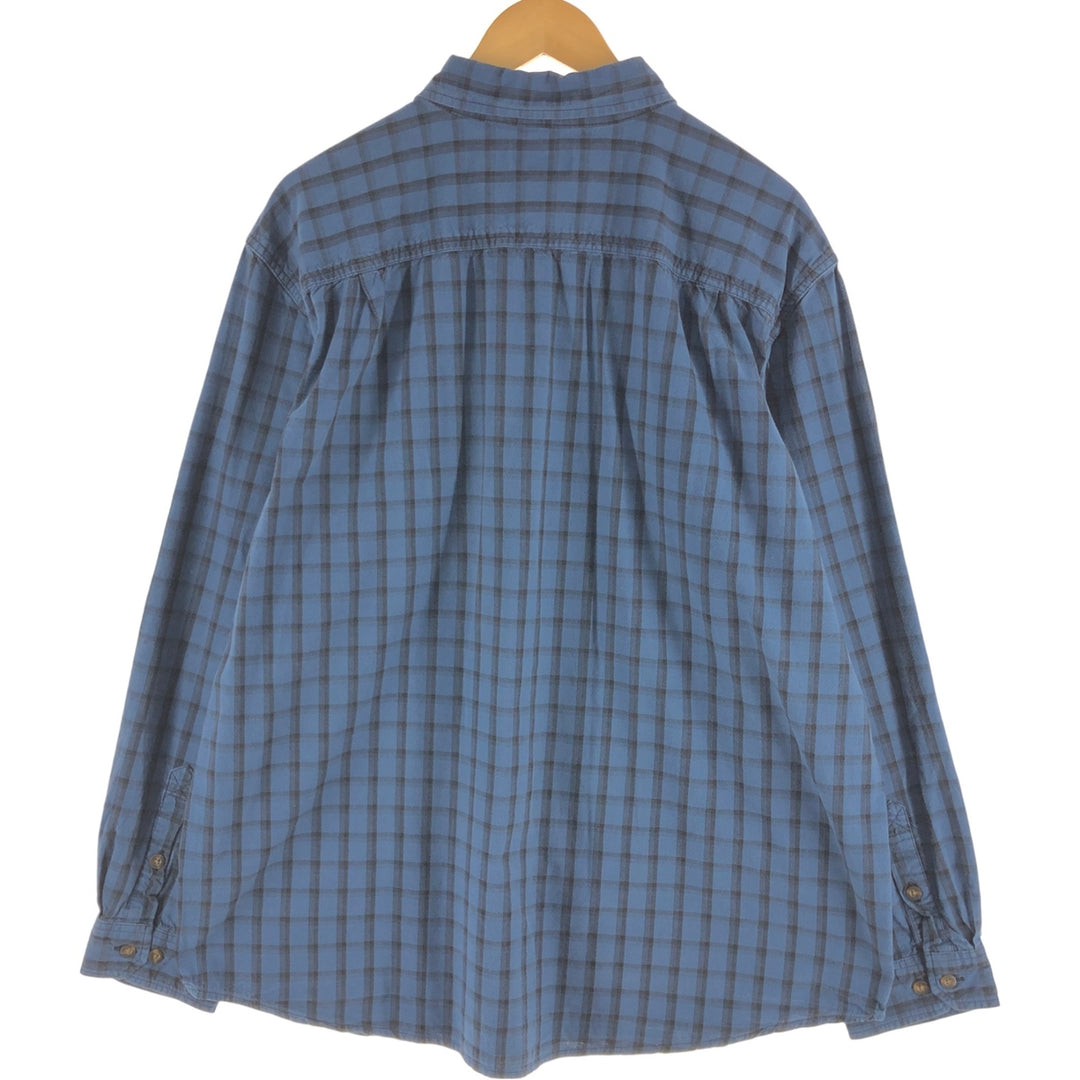 Carhartt ORIGINAL FIT Check Pattern Long Sleeve Button-Down Work Shirt, Men's XL cotton blue type Vintage Second Hand