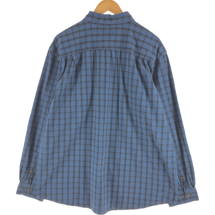 Carhartt ORIGINAL FIT Check Pattern Long Sleeve Button-Down Work Shirt, Men's XL cotton blue type Vintage Second Hand