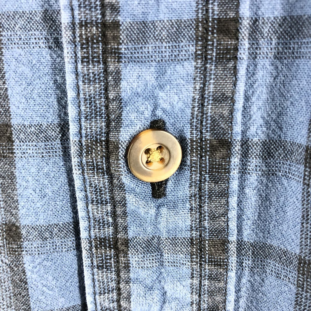 Carhartt ORIGINAL FIT Check Pattern Long Sleeve Button-Down Work Shirt, Men's XL cotton blue type Vintage Second Hand