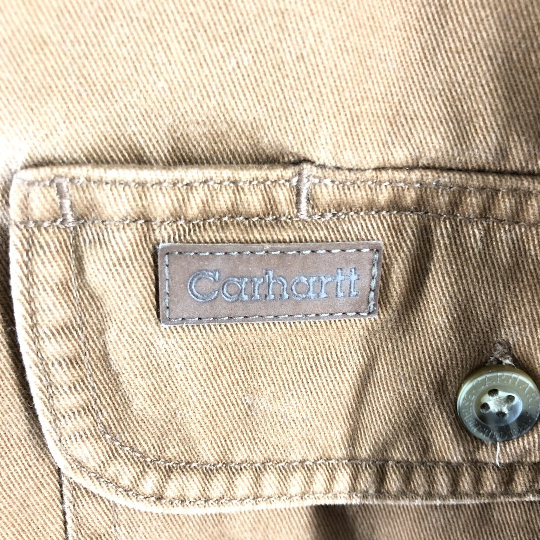 Carhartt Long Sleeve Button Down Work Shirt Men's XL cotton brown type Vintage Second Hand