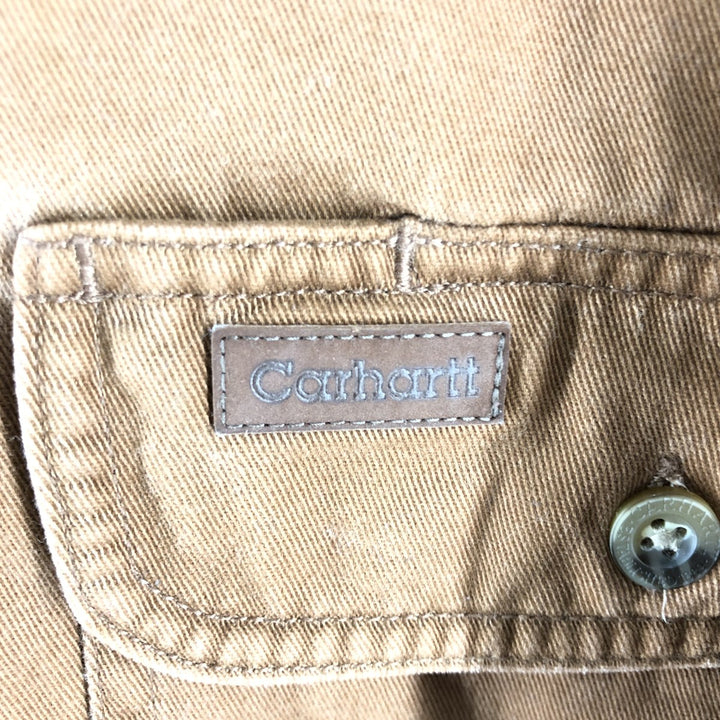 Carhartt Long Sleeve Button Down Work Shirt Men's XL cotton brown type Vintage Second Hand