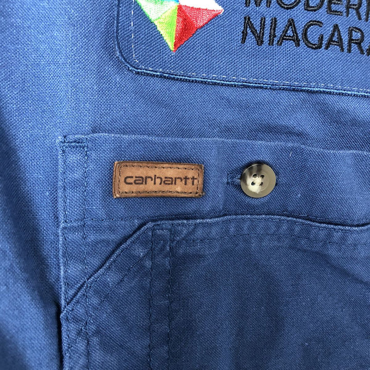 Carhartt Long Sleeve Work Shirt, Men's Size L cotton blue type Vintage Second Hand