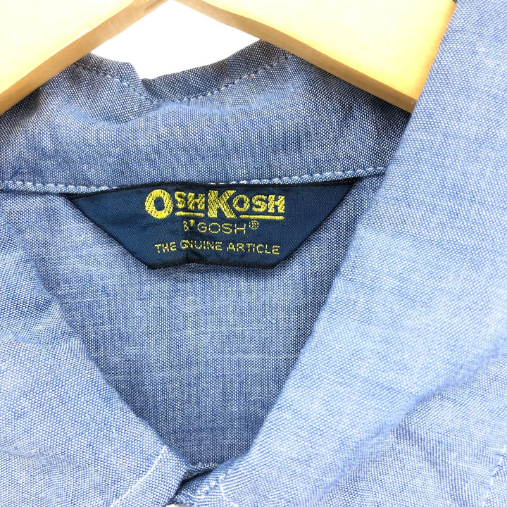 Vintage 1980'S Osh Kosh long-sleeved work shirt, men's size XL unclear blue type Vintage Second Hand
