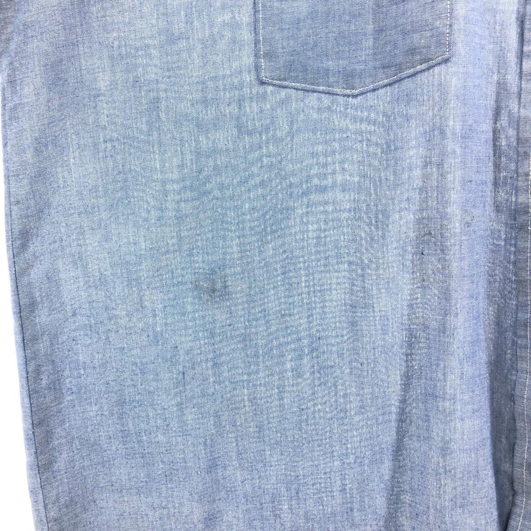 Vintage 1980'S Osh Kosh long-sleeved work shirt, men's size XL unclear blue type Vintage Second Hand