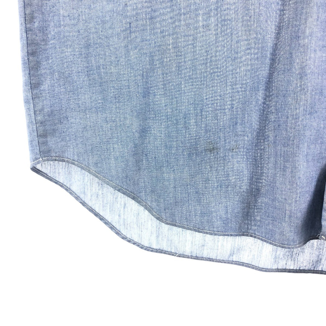 Vintage 1980'S Osh Kosh long-sleeved work shirt, men's size XL unclear blue type Vintage Second Hand