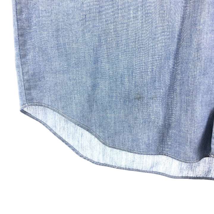 Vintage 1980'S Osh Kosh long-sleeved work shirt, men's size XL unclear blue type Vintage Second Hand
