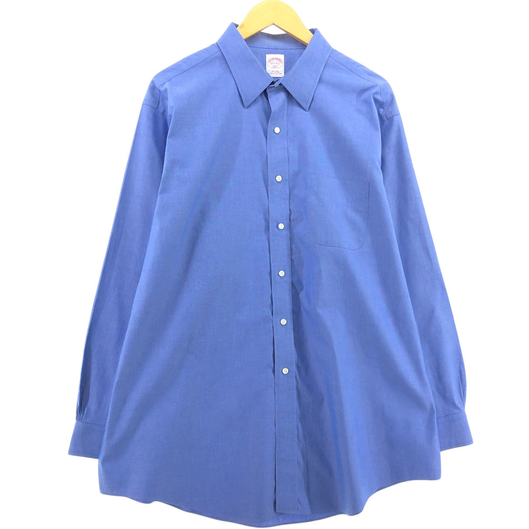 Brooks Brothers 346 Wide Collar Long Sleeve Cotton Shirt Men's XL cotton blue type Vintage Second Hand
