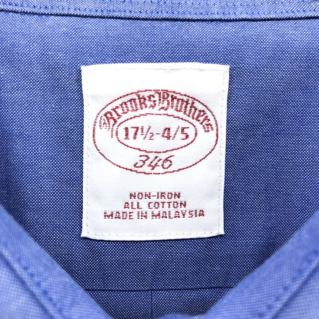 Brooks Brothers 346 Wide Collar Long Sleeve Cotton Shirt Men's XL cotton blue type Vintage Second Hand