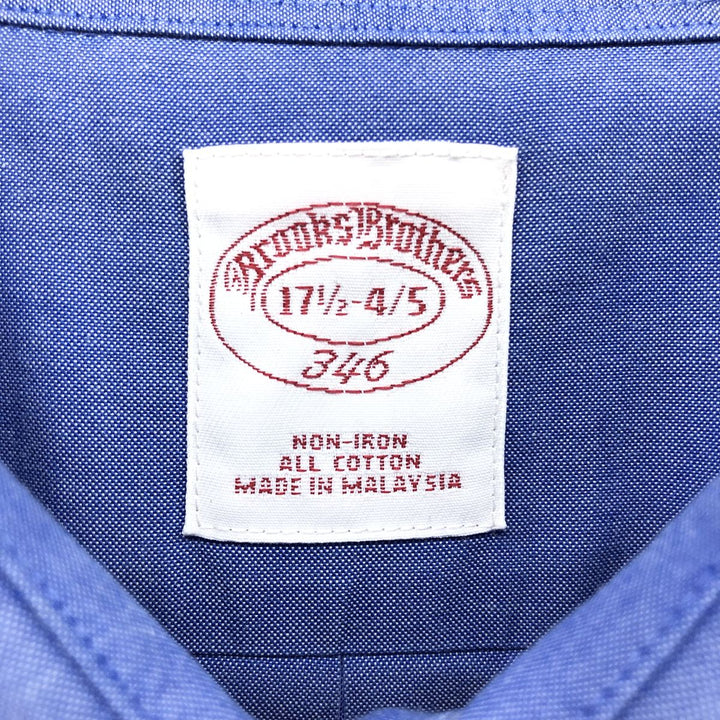 Brooks Brothers 346 Wide Collar Long Sleeve Cotton Shirt Men's XL cotton blue type Vintage Second Hand