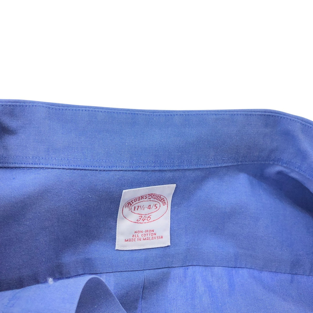 Brooks Brothers 346 Wide Collar Long Sleeve Cotton Shirt Men's XL cotton blue type Vintage Second Hand