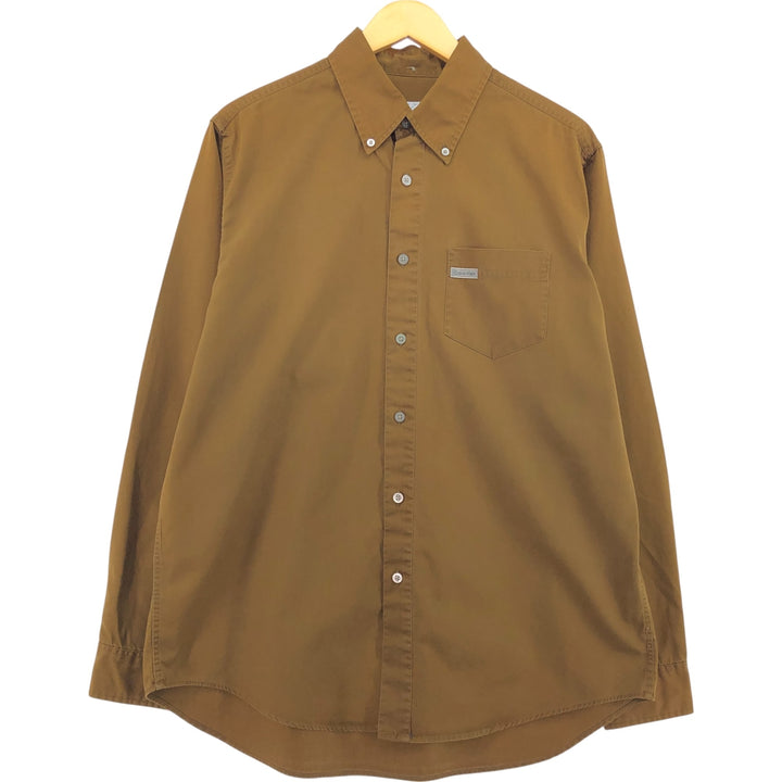 90'S Calvin Klein JEANS long sleeve button down shirt men's size M vintage cotton brown type Vintage Second Hand