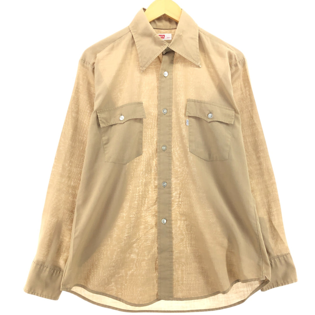 70's Levi's long sleeve shirt, men's size L, vintage unclear Beige type Vintage Second Hand