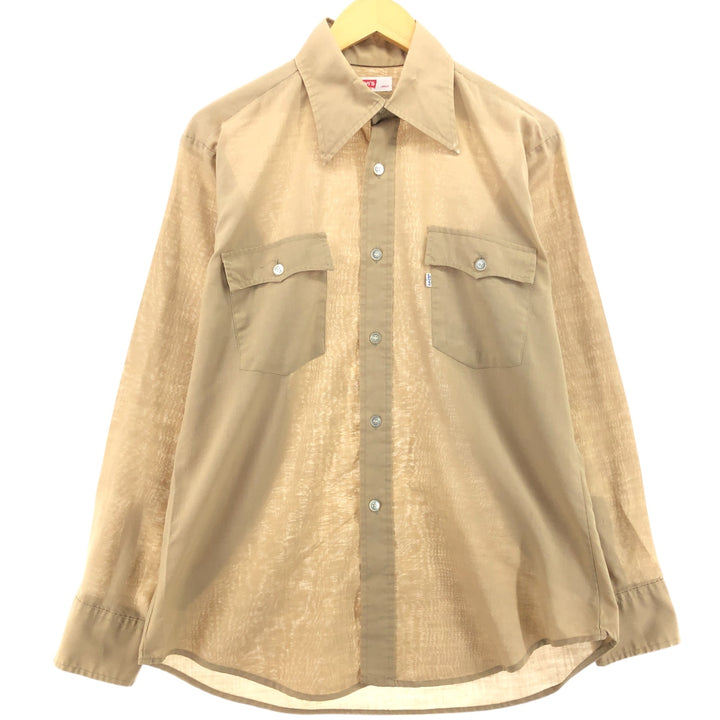 70's Levi's long sleeve shirt, men's size L, vintage unclear Beige type Vintage Second Hand