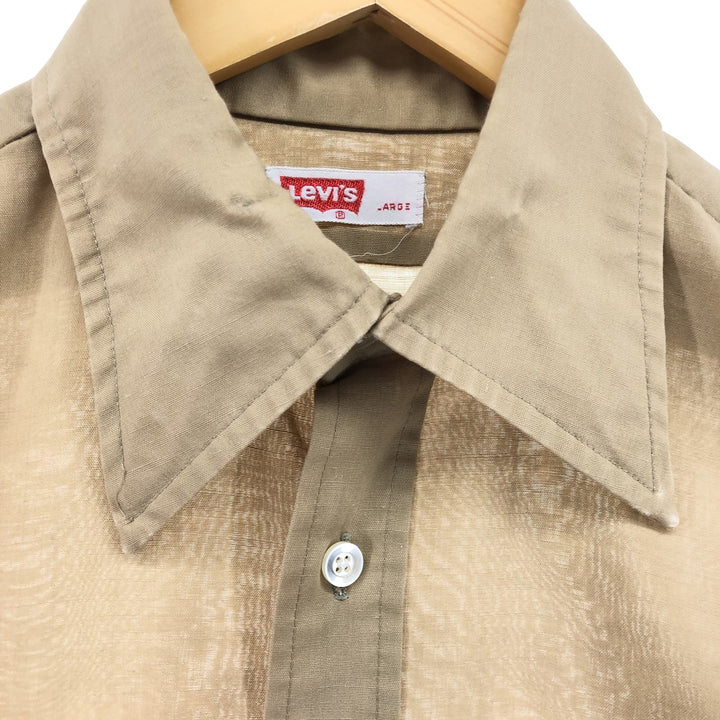 70's Levi's long sleeve shirt, men's size L, vintage unclear Beige type Vintage Second Hand