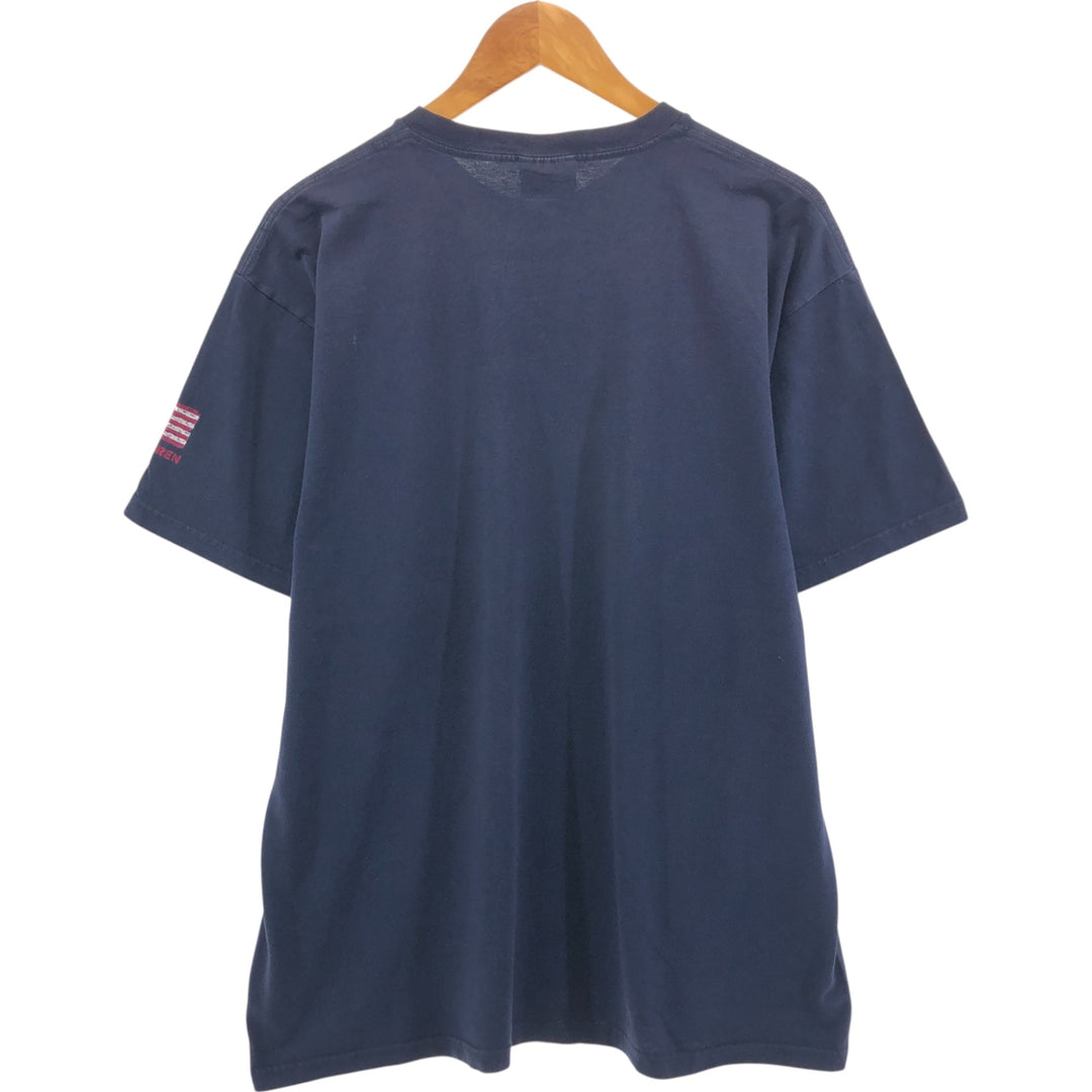 2000'S Ralph Lauren Polo Jeans Company Stars and Stripes Short Sleeve Logo T-Shirt, Men's Size L cotton navy blue type Vintage Second Hand