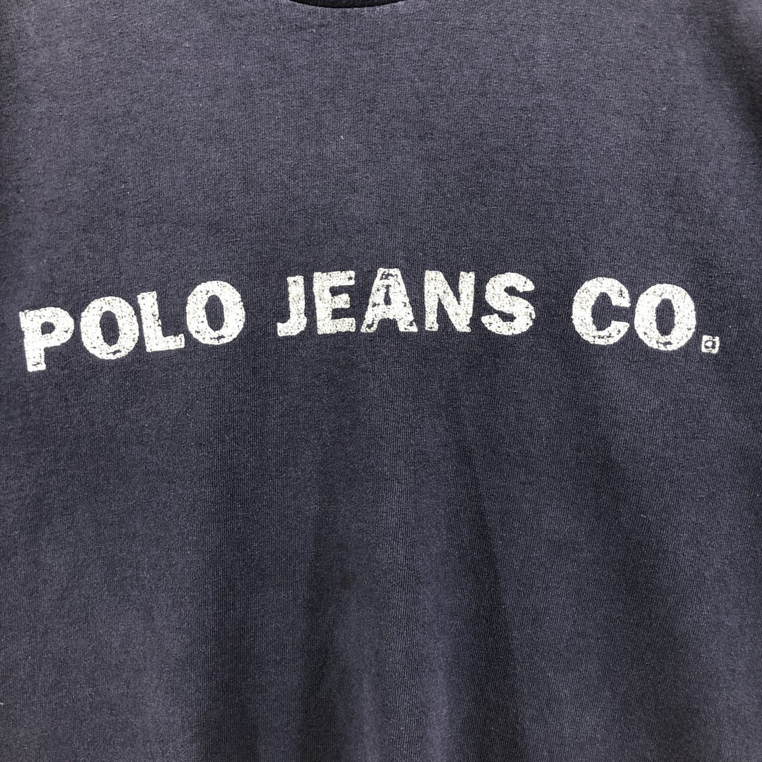 2000'S Ralph Lauren Polo Jeans Company Stars and Stripes Short Sleeve Logo T-Shirt, Men's Size L cotton navy blue type Vintage Second Hand