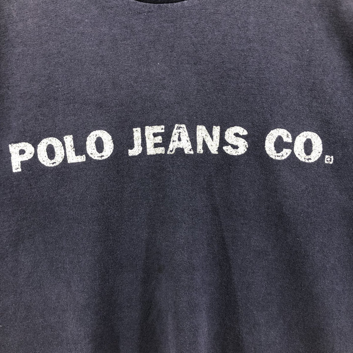 2000'S Ralph Lauren Polo Jeans Company Stars and Stripes Short Sleeve Logo T-Shirt, Men's Size L cotton navy blue type Vintage Second Hand