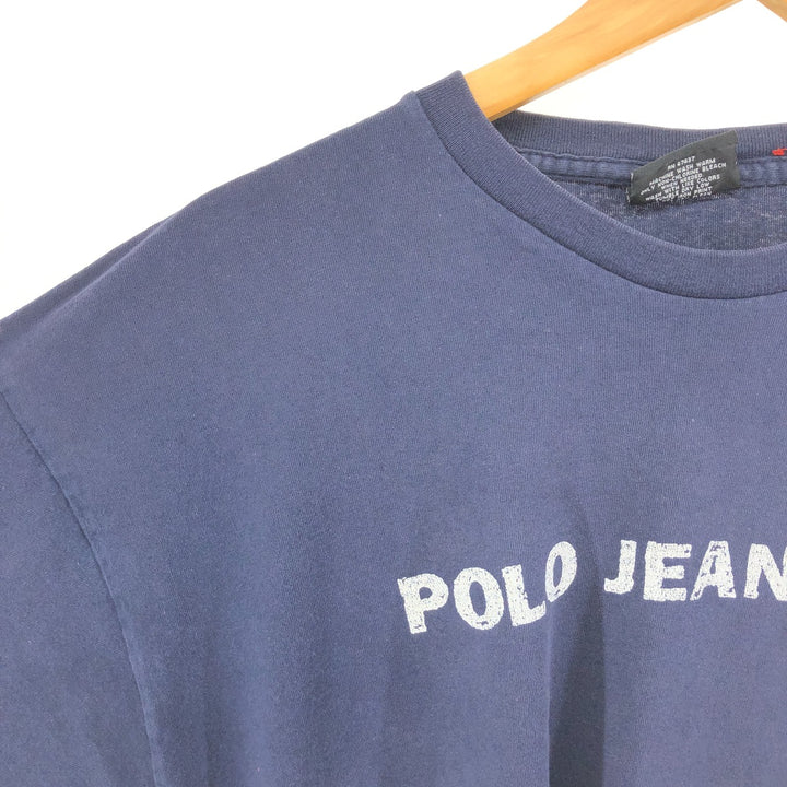 2000'S Ralph Lauren Polo Jeans Company Stars and Stripes Short Sleeve Logo T-Shirt, Men's Size L cotton navy blue type Vintage Second Hand