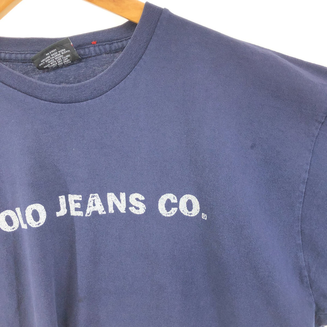 2000'S Ralph Lauren Polo Jeans Company Stars and Stripes Short Sleeve Logo T-Shirt, Men's Size L cotton navy blue type Vintage Second Hand