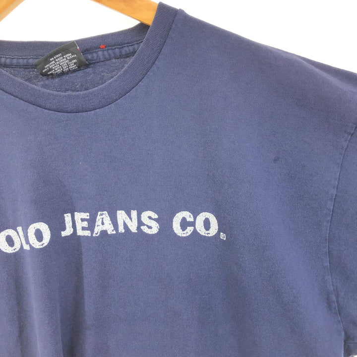 2000'S Ralph Lauren Polo Jeans Company Stars and Stripes Short Sleeve Logo T-Shirt, Men's Size L cotton navy blue type Vintage Second Hand