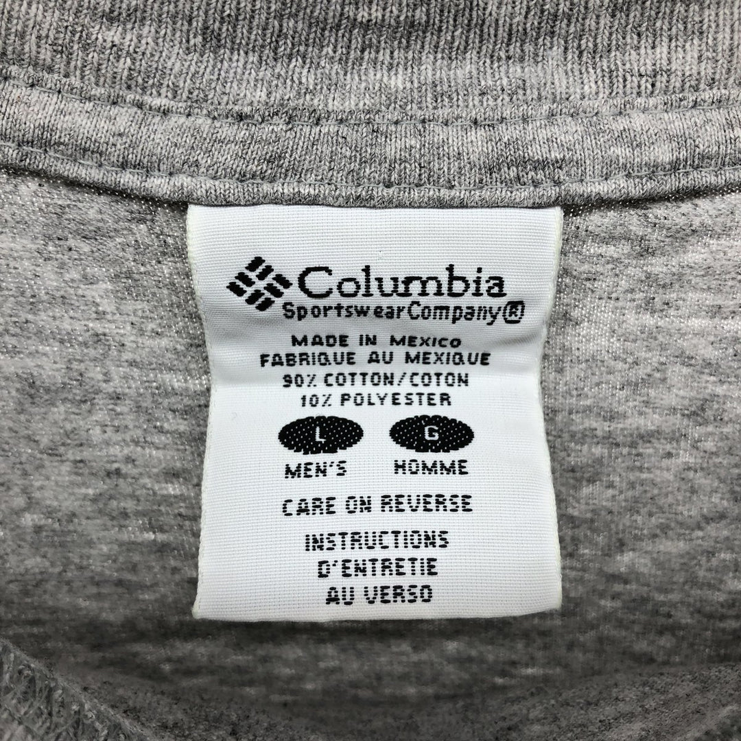Columbia Dog Print Short Sleeve T-Shirt, Men's Size L cotton gray type Vintage Second Hand