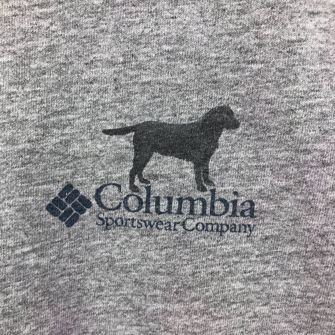 Columbia Dog Print Short Sleeve T-Shirt, Men's Size L cotton gray type Vintage Second Hand