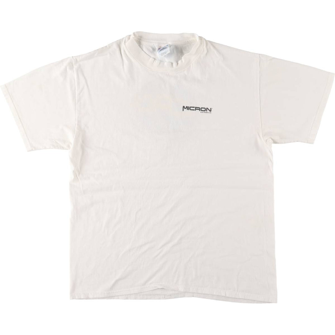 Hanes BEEFY-T Advertising T-shirt Made in USA Men's L size cotton white type Vintage Second Hand
