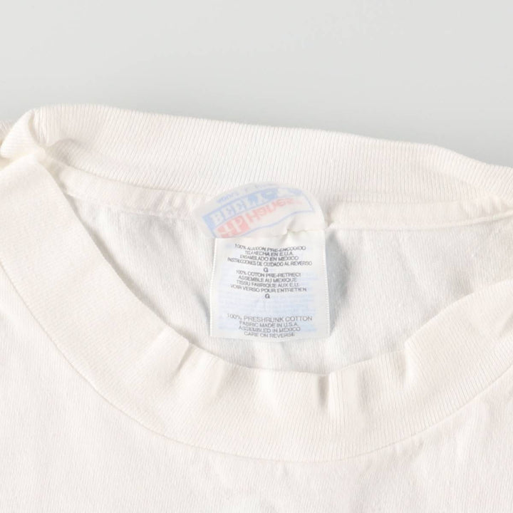 Hanes BEEFY-T Advertising T-shirt Made in USA Men's L size cotton white type Vintage Second Hand