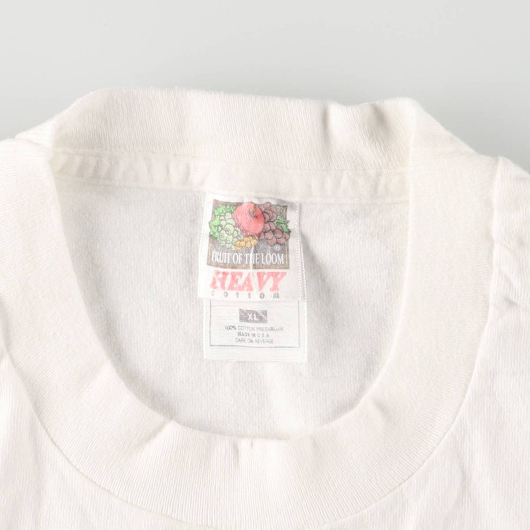 90'S Fruit of the Loom Advertising T-shirt Made in USA Men's XL Vintage cotton white type Vintage Second Hand