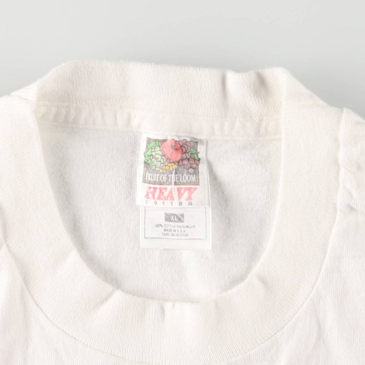 90'S Fruit of the Loom Advertising T-shirt Made in USA Men's XL Vintage cotton white type Vintage Second Hand