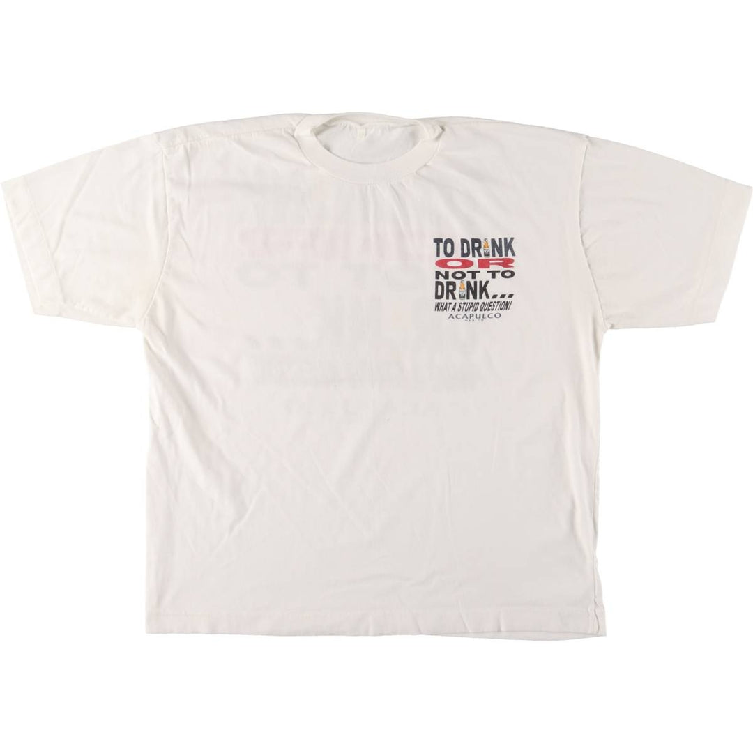 90'S Advertising T-shirt, men's size L, vintage unclear white type Vintage Second Hand