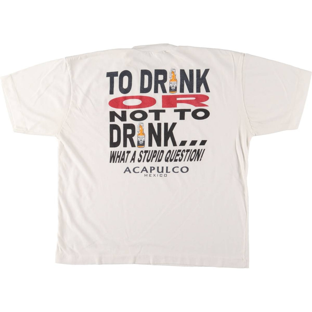 90'S Advertising T-shirt, men's size L, vintage unclear white type Vintage Second Hand