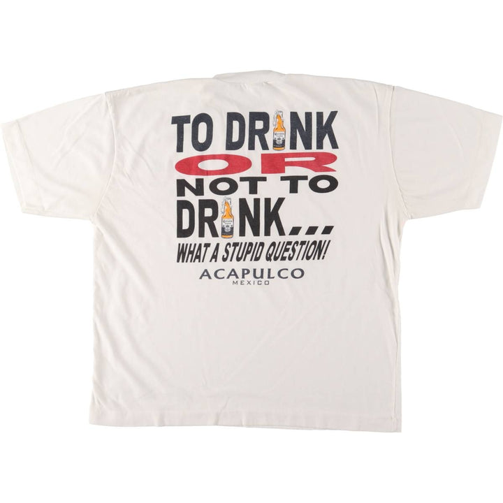 90'S Advertising T-shirt, men's size L, vintage unclear white type Vintage Second Hand