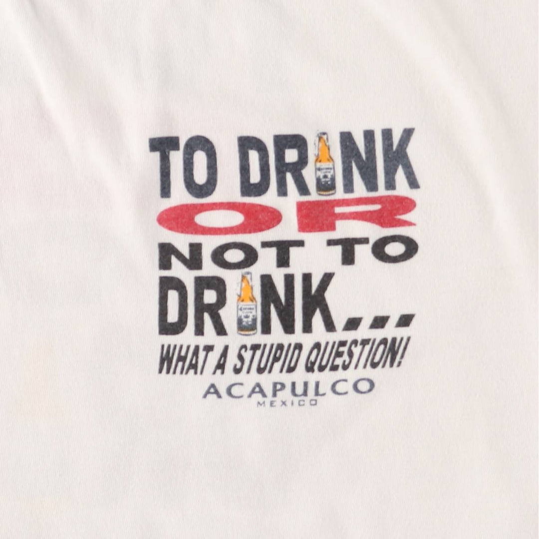 90'S Advertising T-shirt, men's size L, vintage unclear white type Vintage Second Hand