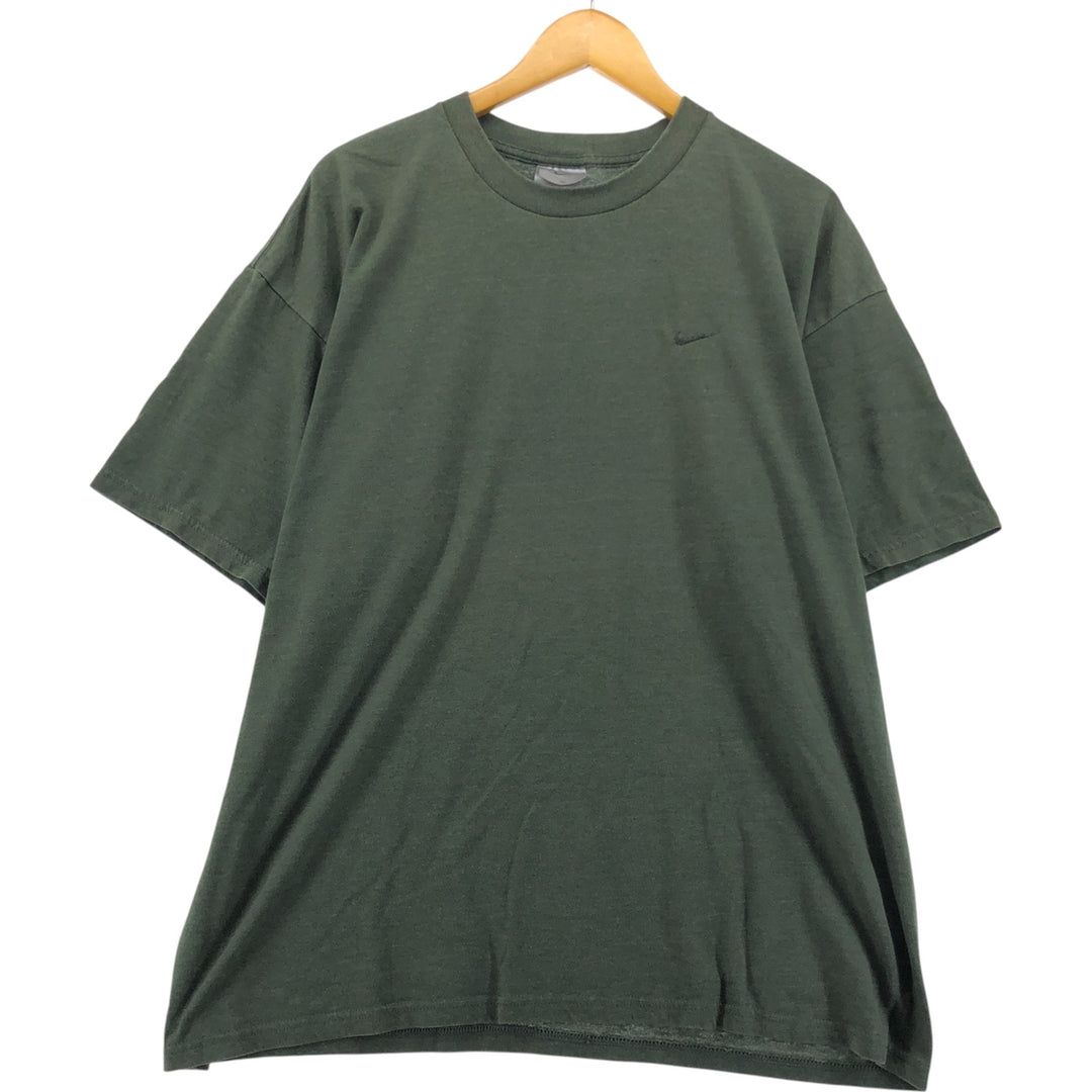 00'S Nike Logo T-shirt Men's XL size polyester Khaki type Vintage Second Hand