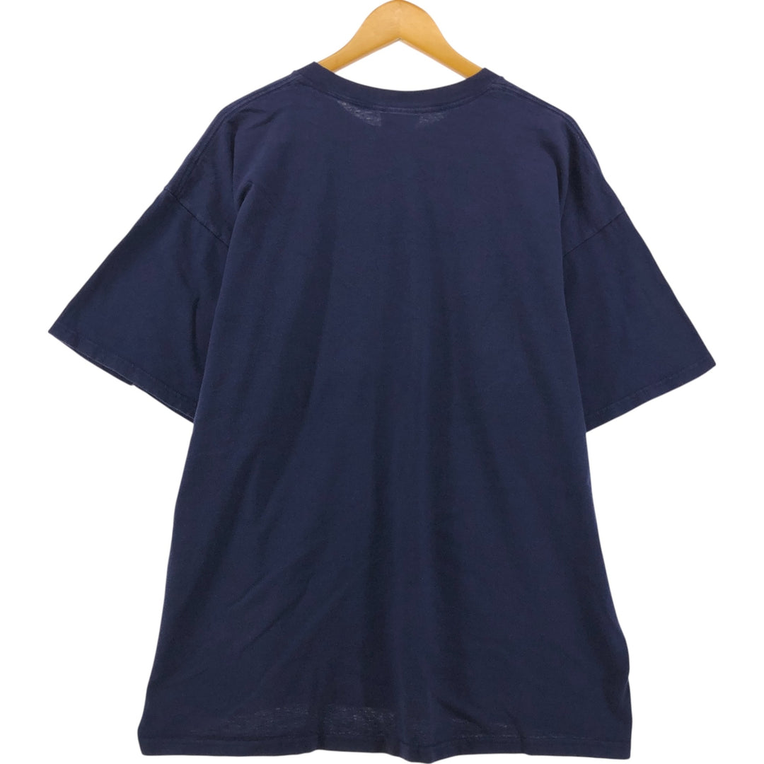 00'S Reebok Sports T-shirt X LARGE cotton navy blue type Vintage Second Hand