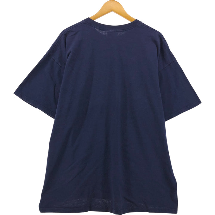 00'S Reebok Sports T-shirt X LARGE cotton navy blue type Vintage Second Hand