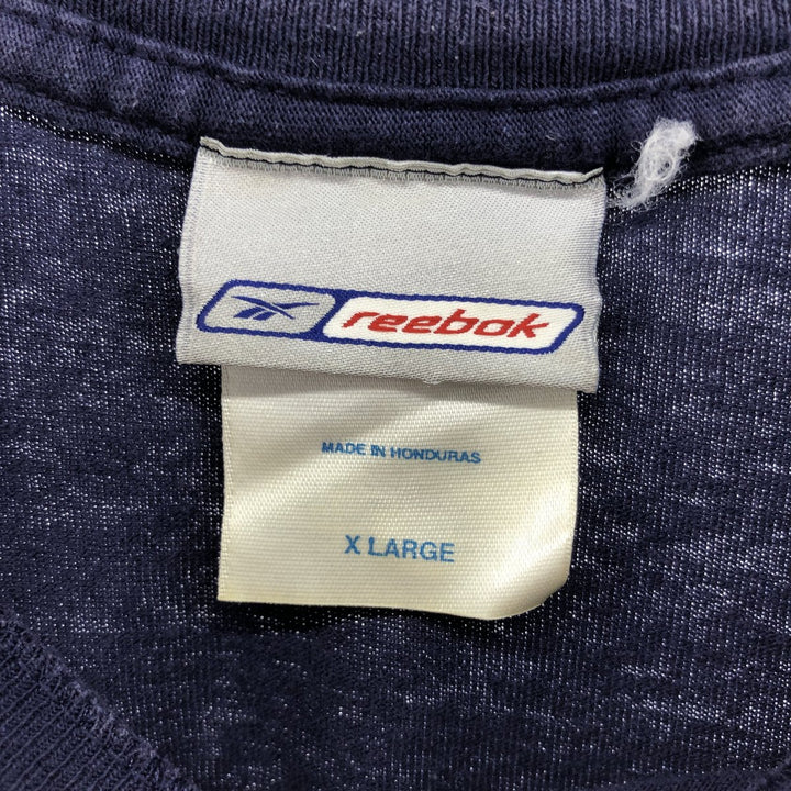 00'S Reebok Sports T-shirt X LARGE cotton navy blue type Vintage Second Hand