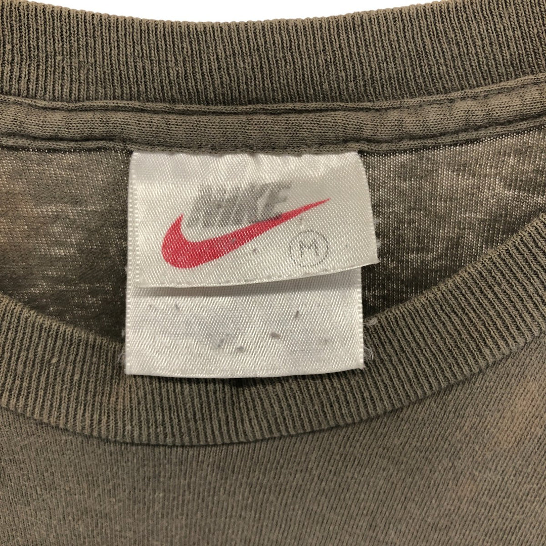 90'S Nike One Point Logo T-shirt, Men's M size, Vintage cotton gray type Vintage Second Hand