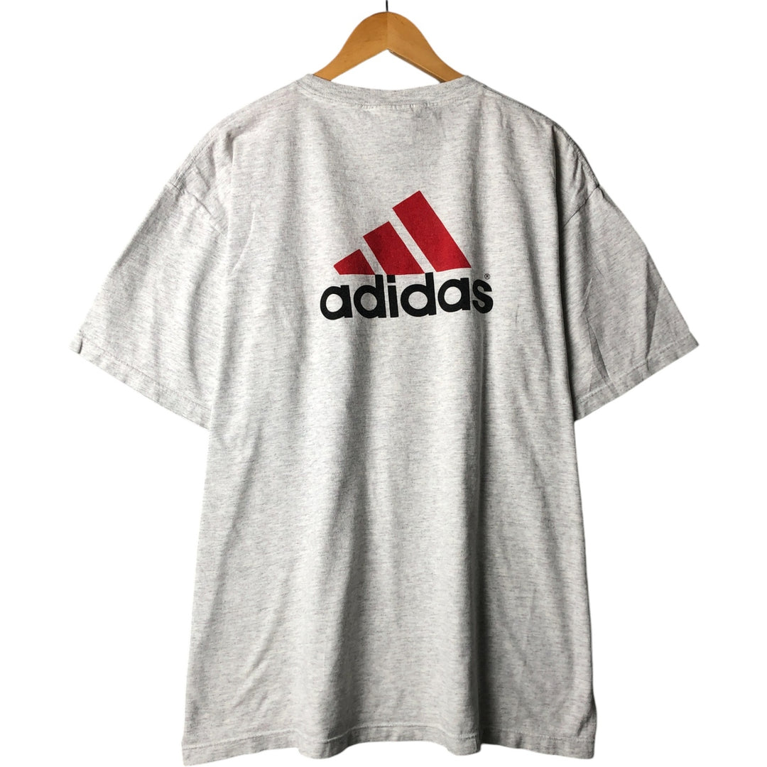 Vintage 90'S Adidas sports print T-shirt, Made in USA, Men's Size L cotton gray type Vintage Second Hand