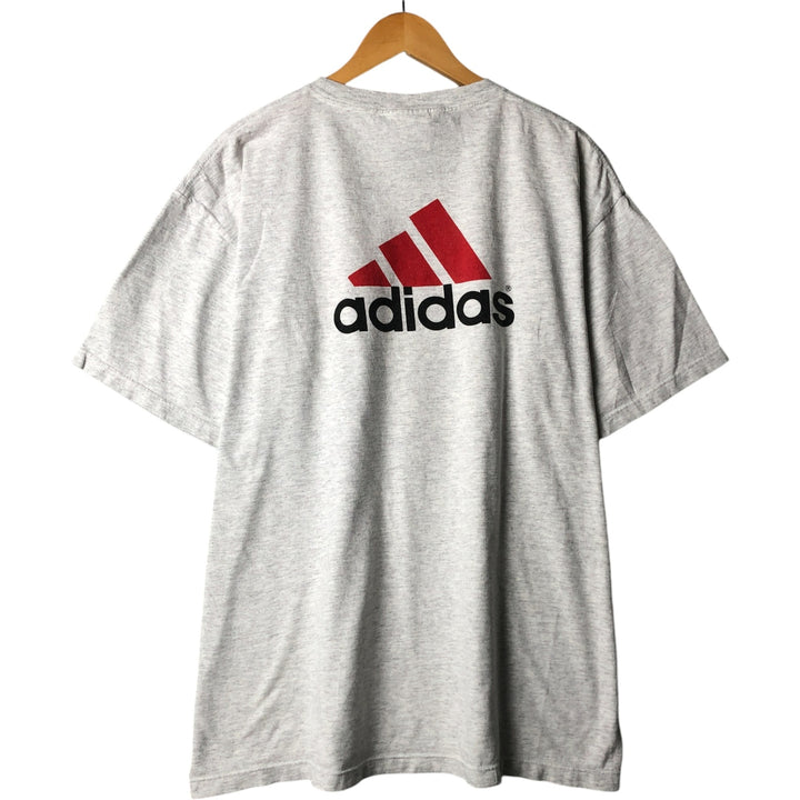 Vintage 90'S Adidas sports print T-shirt, Made in USA, Men's Size L cotton gray type Vintage Second Hand