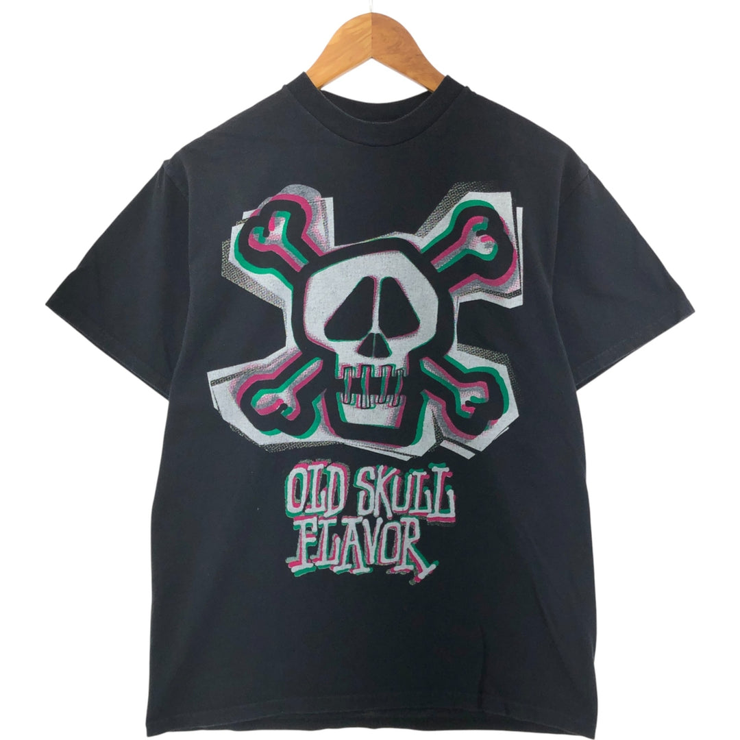 00s~ STUSSY Skull Pattern Surf Skate T-shirt Men's M size cotton black type Vintage Second Hand